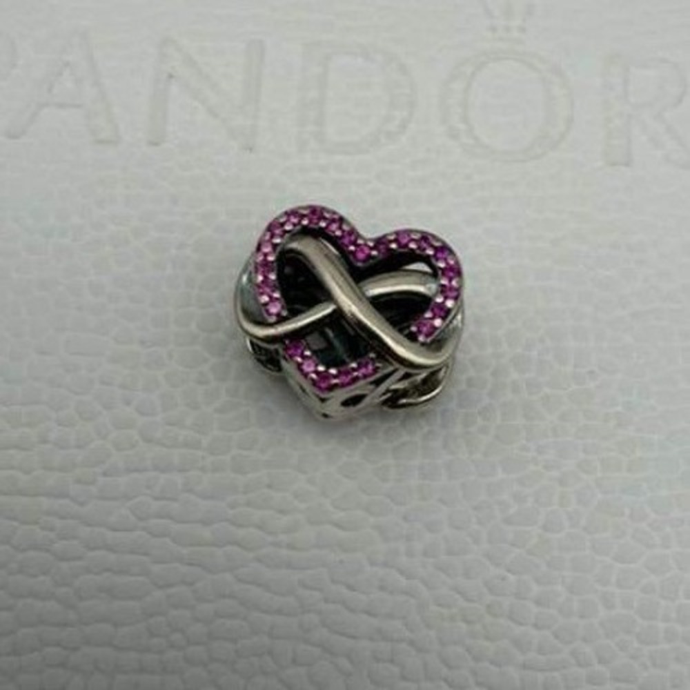 Authentic Pandora Family Infinity Red Heart‎ Charm - S925 Sterling Silver - NWT